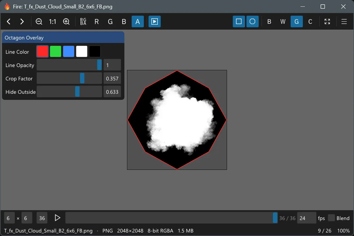 Octagon Overlay in Fire
